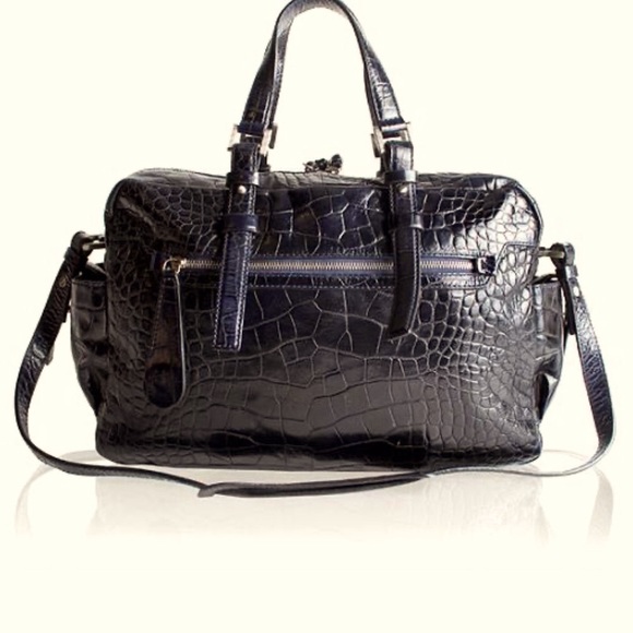 Francesco Biasia Leather Croc Embossed Bag